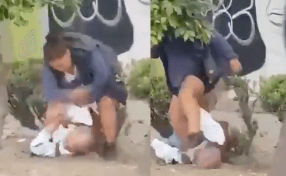 Imágenes fuertes: Mujer golpea a adulto mayor en el Mercado de Jamaica