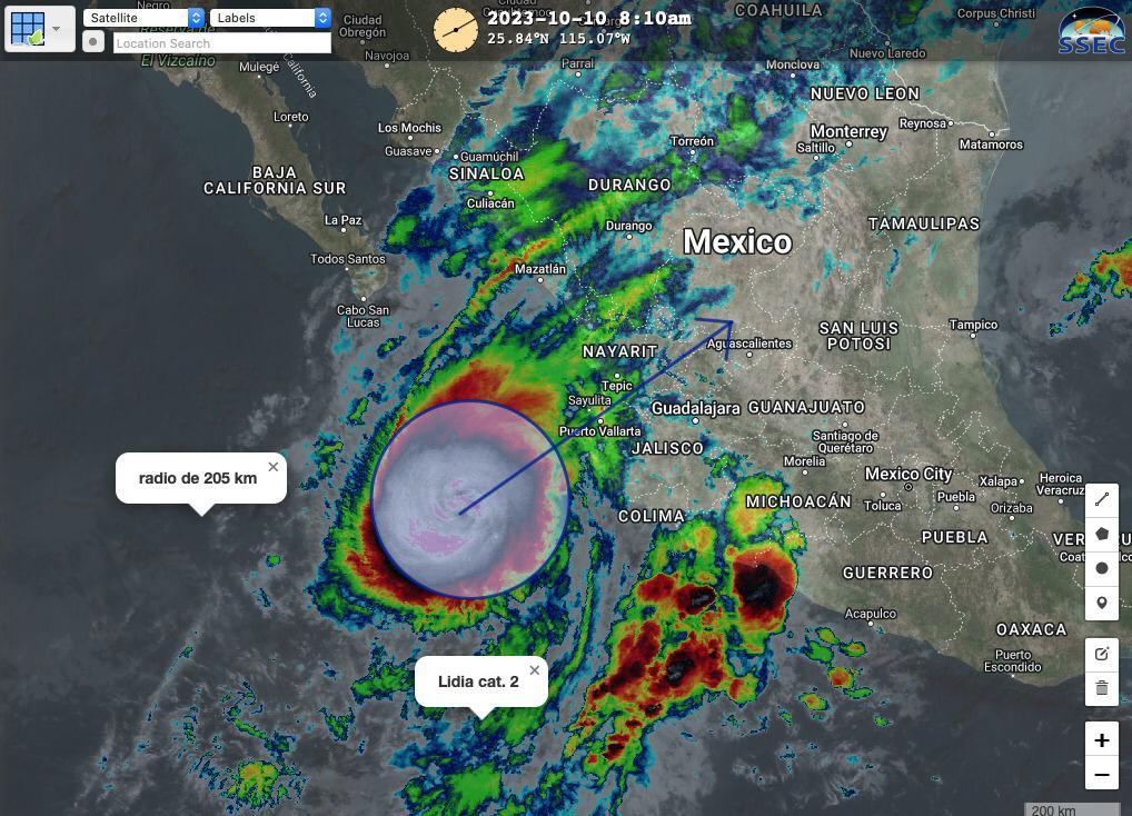 ”Lidia” cambia de trayectoria; Nayarit continúa en alerta