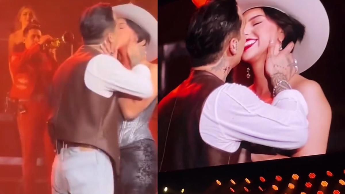 Nodal y Ángela Aguilar se besan en el escenario y desatan la furia de los internautas