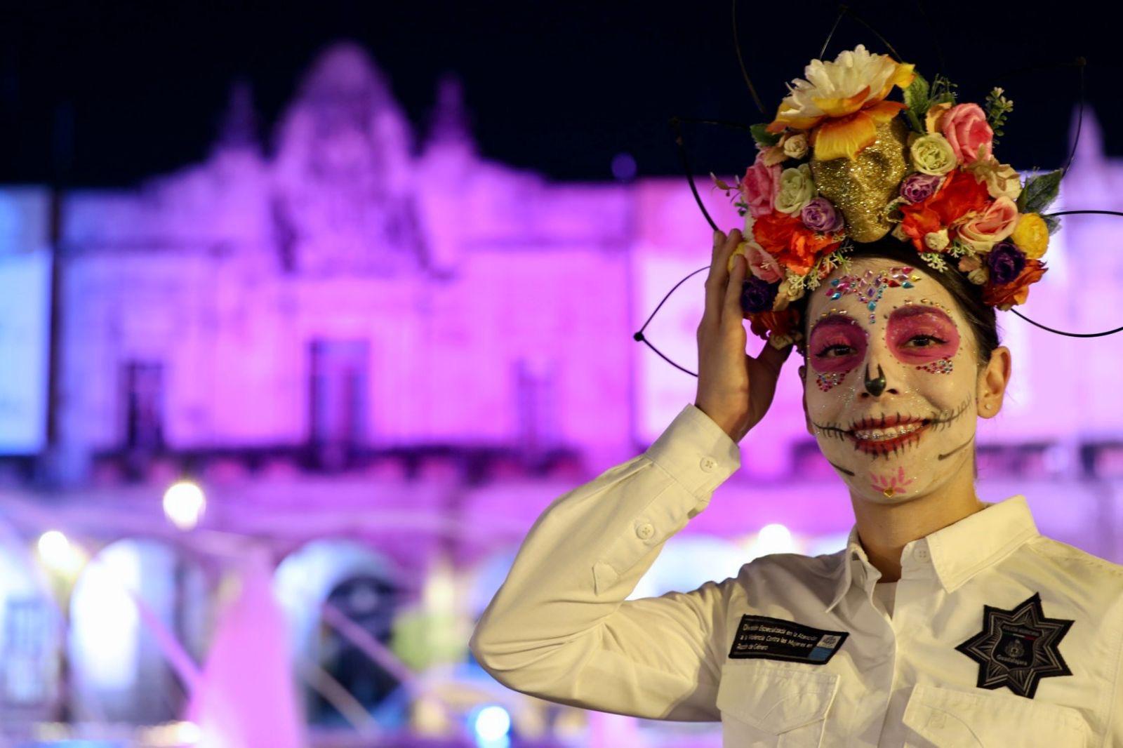 Vigilarán el centro Histórico de Guadalajara oficiales caracterizados del Escuadrón Catrina