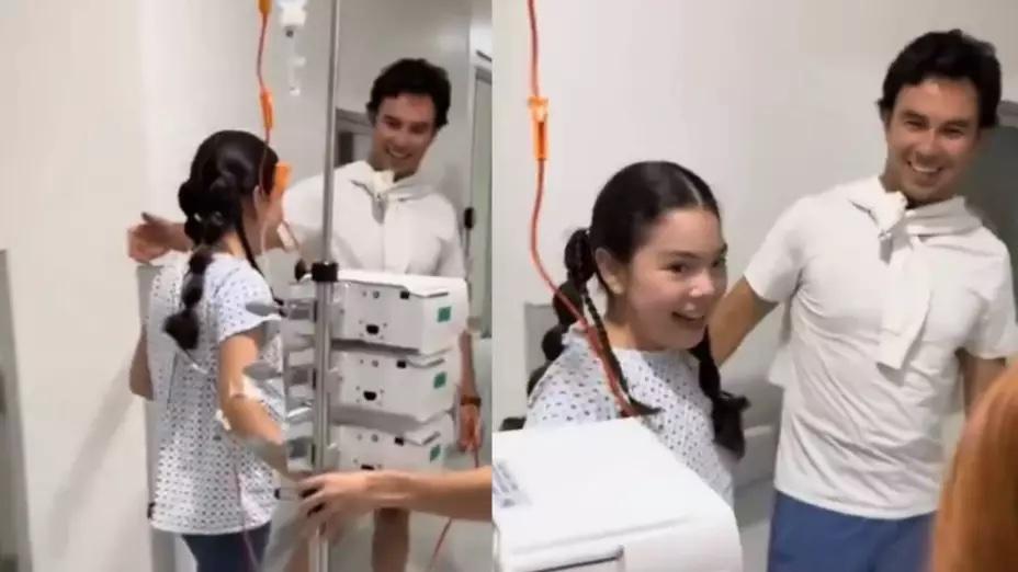 Checo Pérez hace feliz a una pequeña fan
