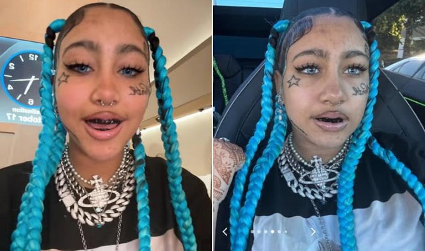 North West sorprende con look de tatuajes en la cara 