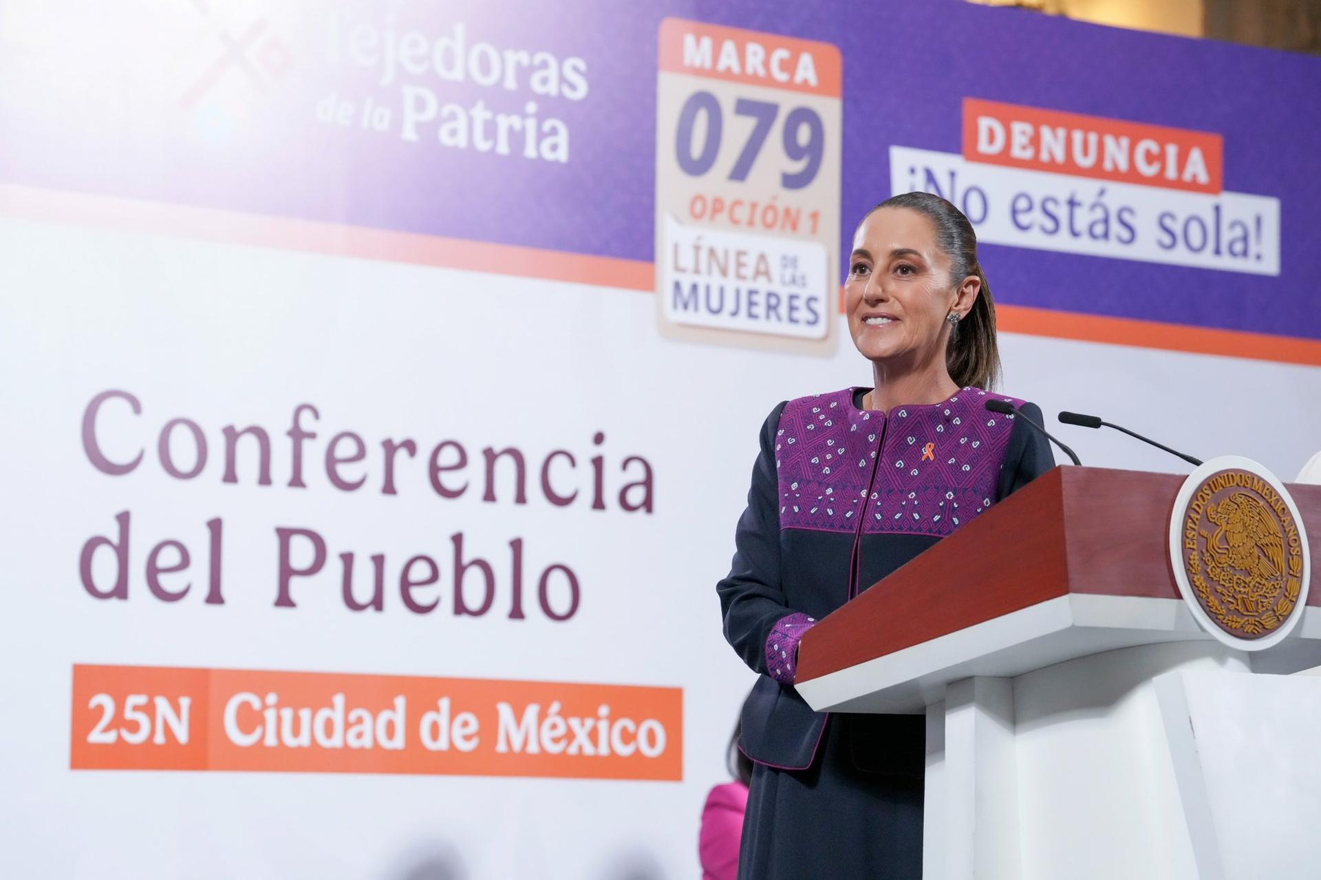 Presenta Sheinbaum acuerdo a favor de las mujeres por el 25N 