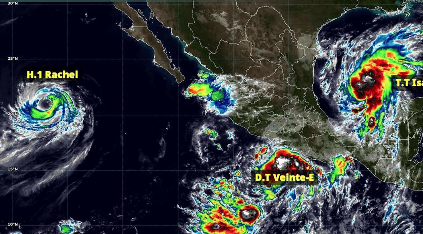 Tres ciclones mantienen en alerta a México
