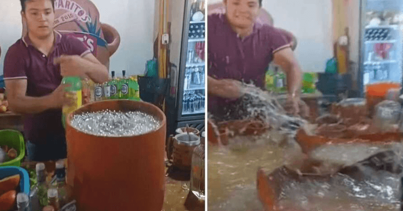 ¡Tragedia! Se rompe un cantarito de 5 mil pesos