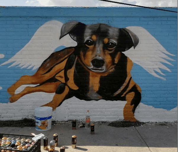 Mural en homenaje a Scooby, el perrito de Tecámac