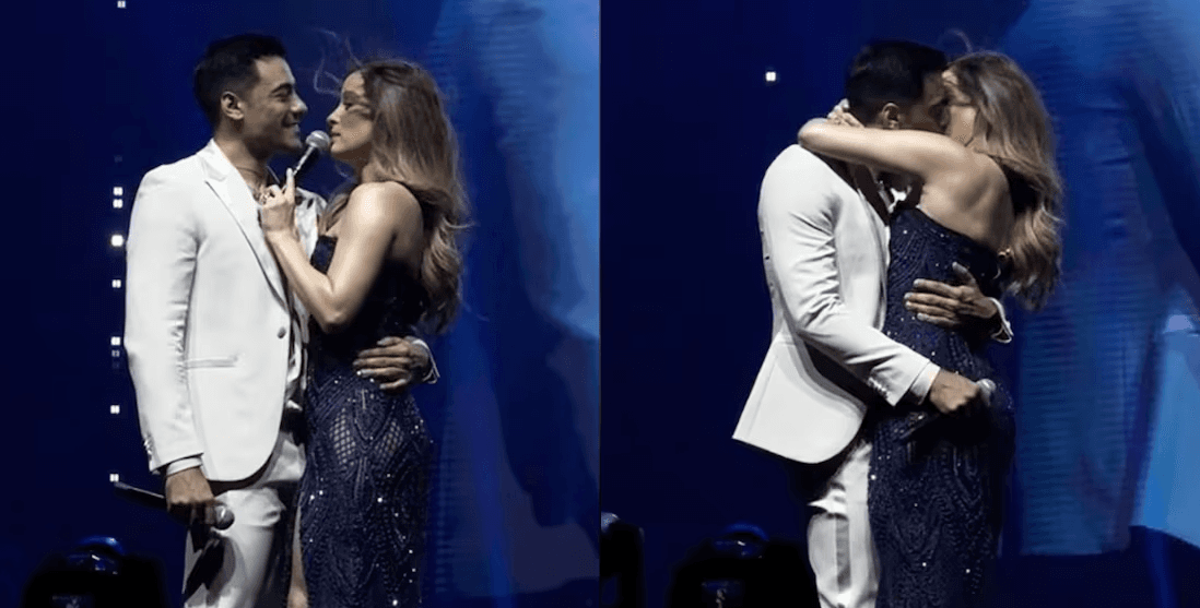 Carlos Rivera cumple 20 años de carrera y sorprende al subir a Cynthia Rodríguez al escenario