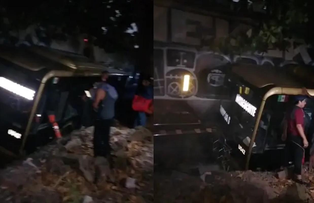 Tren embiste autobús en Veracruz
