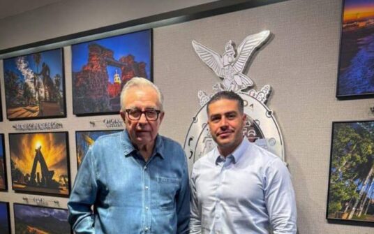 Omar García Harfuch se reunió con el gobernador Rubén Rocha Moya 