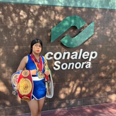 Alumna de Conalep Sonora busca inspirar a mujeres en la práctica del boxeo